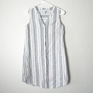 Sunday Navy and White Stripped Shirt Dress